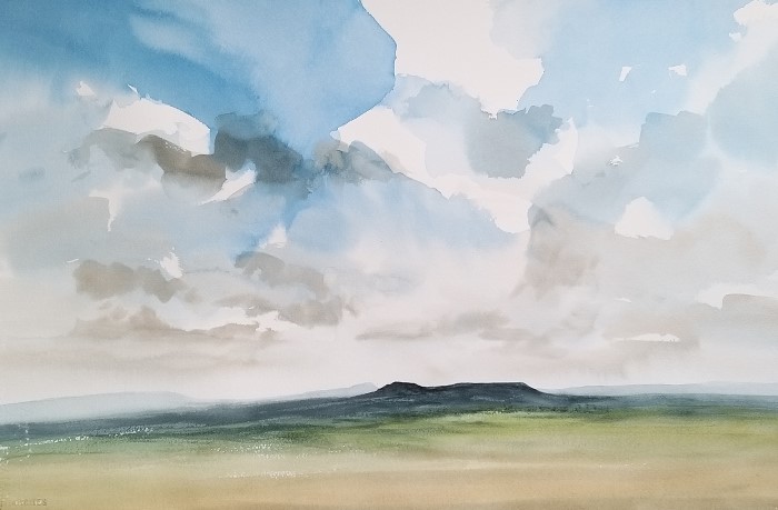 Painting of Pennine mountain landscape