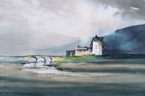 Painting of Eilean Donan castle Scotland